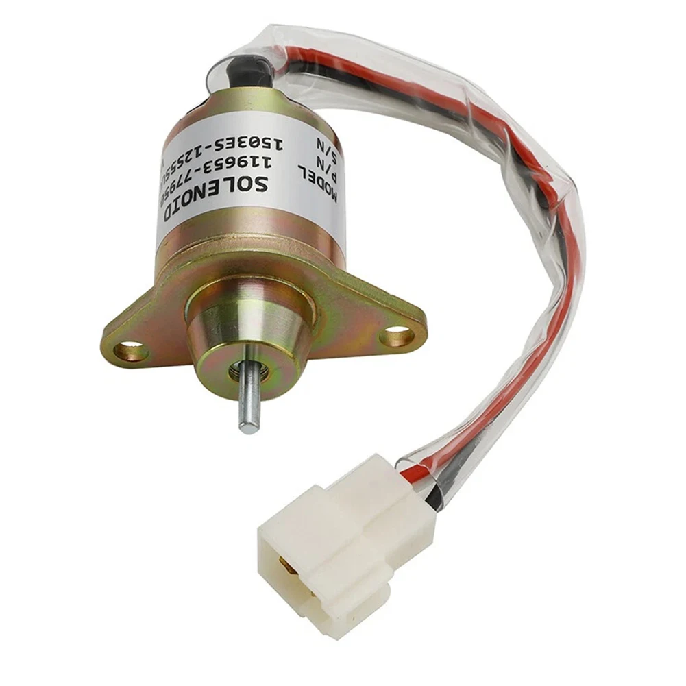 Fuel Shut Solenoid Valve for Yanmar Engine Models Compatible with Part Numbers 119653-77950 and 1503ES-12S5SUC5S 12V