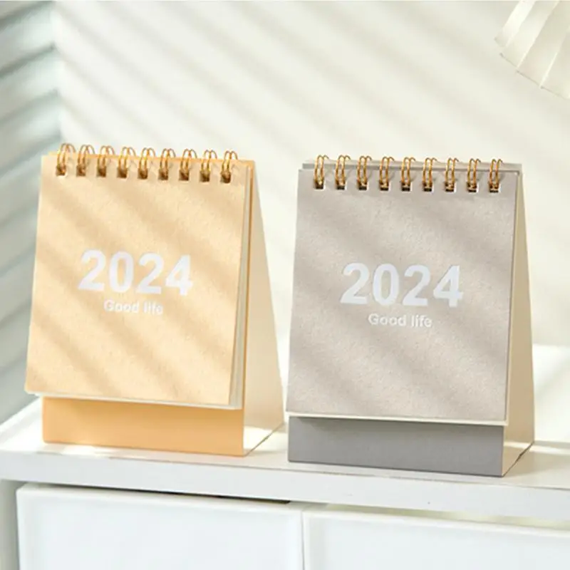 Portable Desktop Calendar Academic Year Monthly Calendar Thick Paper Twin-Wire Binding Tiny Calendar Academic Year Monthly