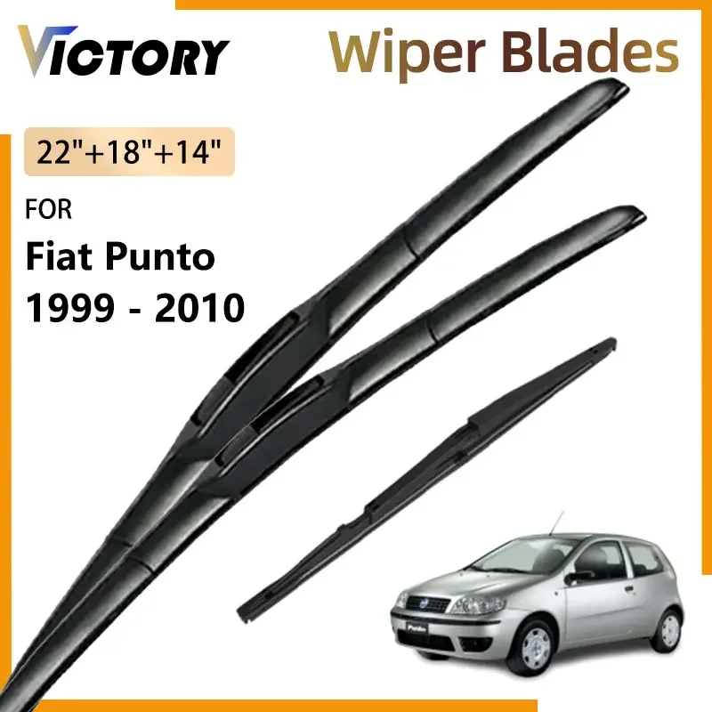 

3X Front Rear Wiper Blades Set For Fiat Punto 188 MK2 1999 - 2010 2008 2007 2001 2000 Accessories Windshield Windscreen Brushes