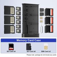 BUDI 17 In 1 SD Card Case Microsd Card Holder Portable Metal Memory Card Storage Box For 6 SD 8  2 SIM Cards