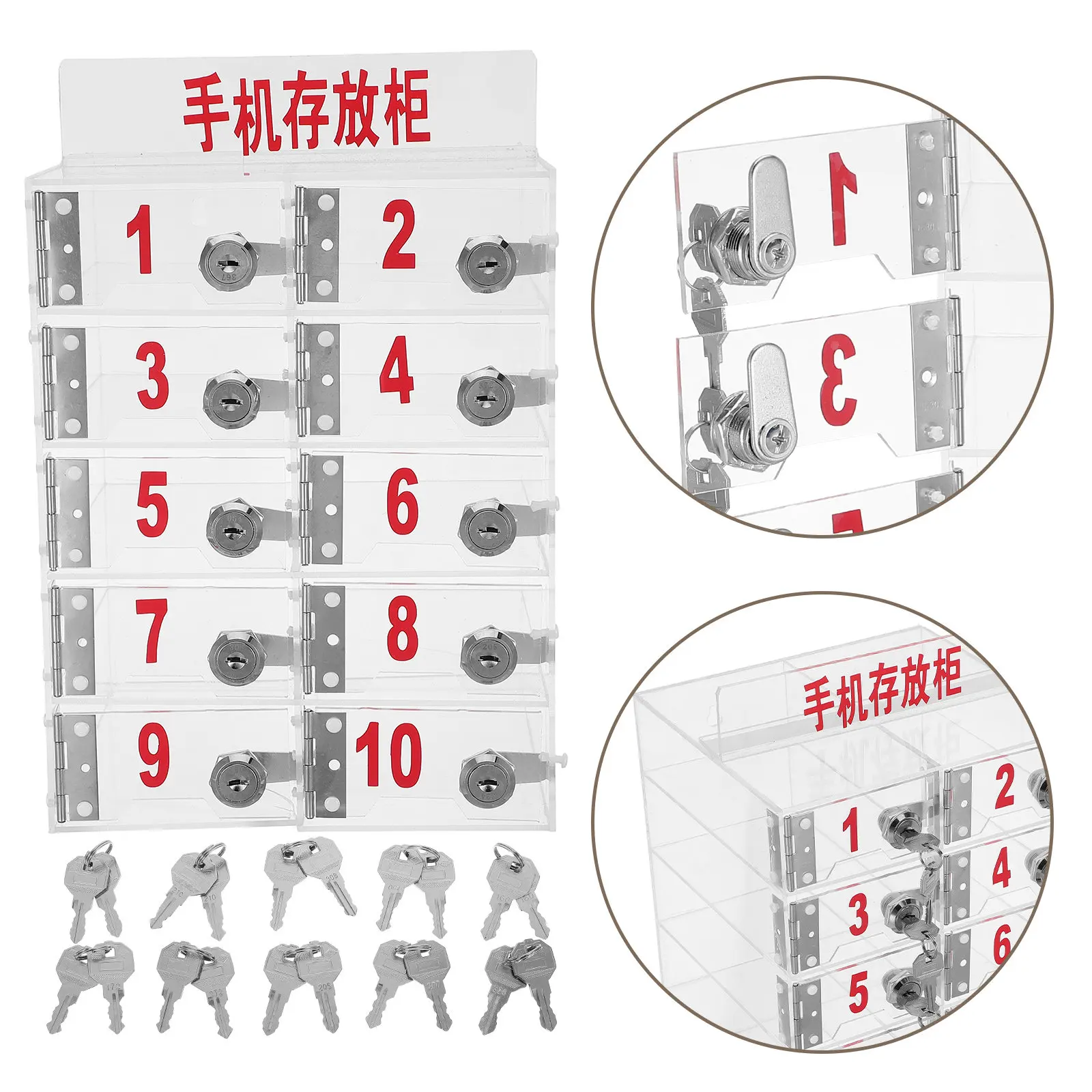 clear-acrylic-cell-phone-storage-locker-10-compartment-lockable-smartphone-cabinet-for-workplace-school-fitness-center-hygienic