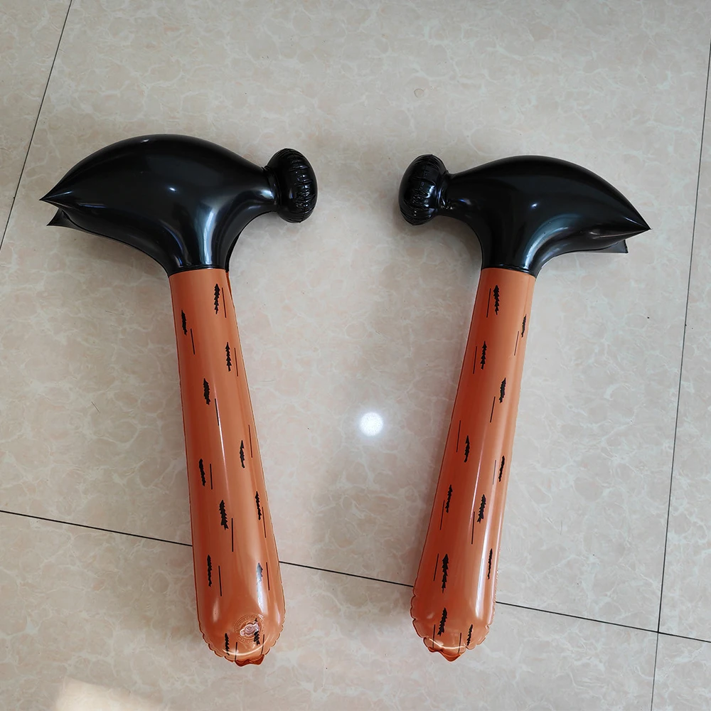 

New Kids Toy Inflatable Hammer Mace Pvc Inflatable Toy Hammer Wood Grain Hammer Baseball Bat Gift for Children