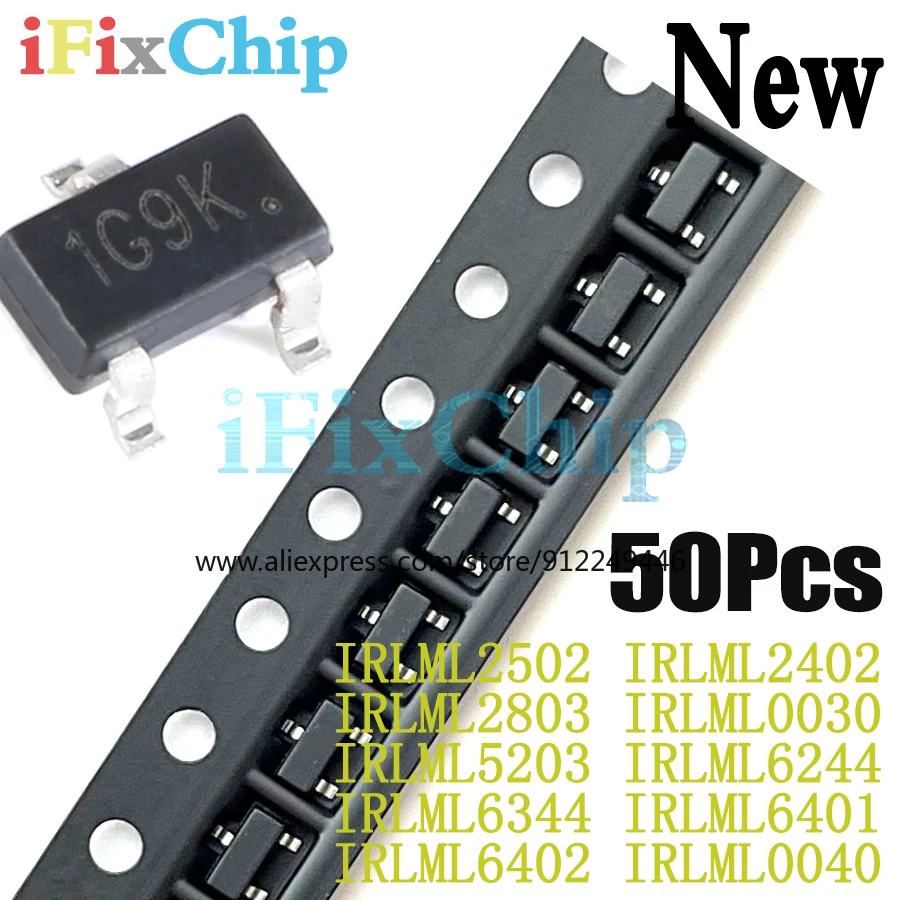(50 шт.) 100% Новинка IRLML2502 IRLML2402 IRLML2803 IRLML0030 IRLML5203 IRLML6244 IRLML6344 IRLML6401 IRLML6402 IRLML0040 TRPBF