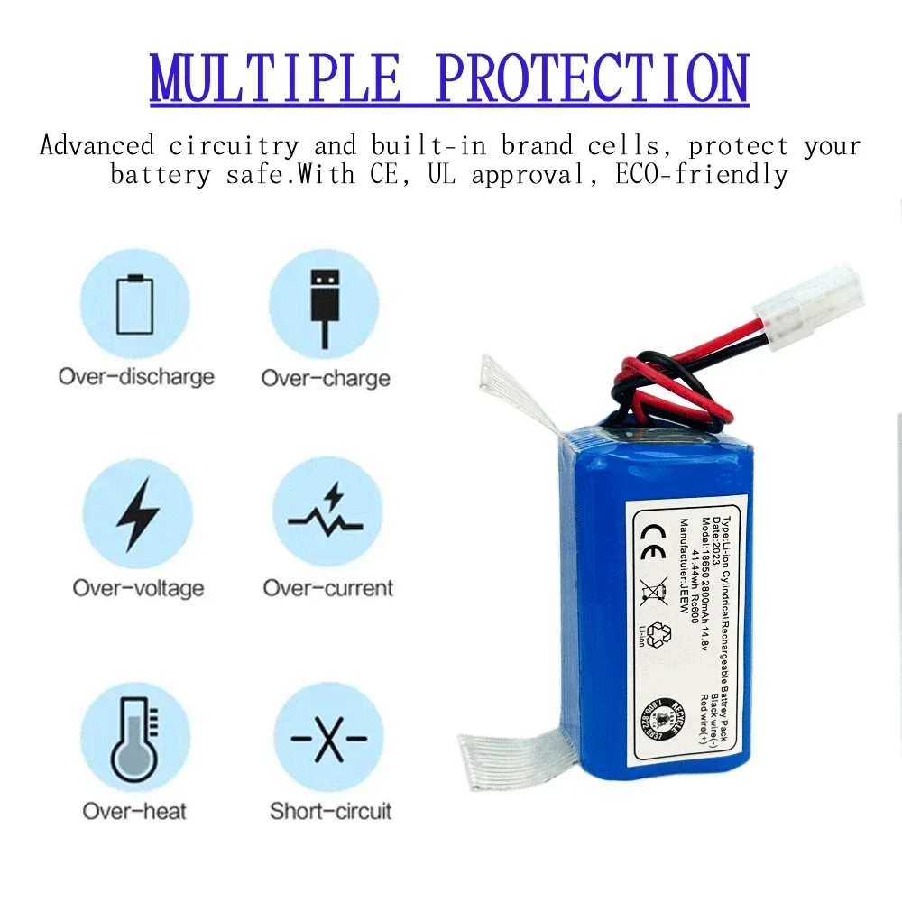 = [  2.8/4.8/6.8Ah Da Tian Gong plug 14.8v Li-ion battery For Rowenta Tefal Explorer Serie 20 40 60 Robot Vacuum Cleaner Battery