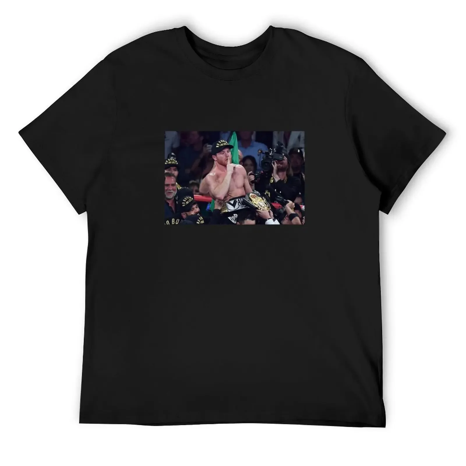 Canelo shushing crowd T-Shirt vintage clothes sports fans men t shirts