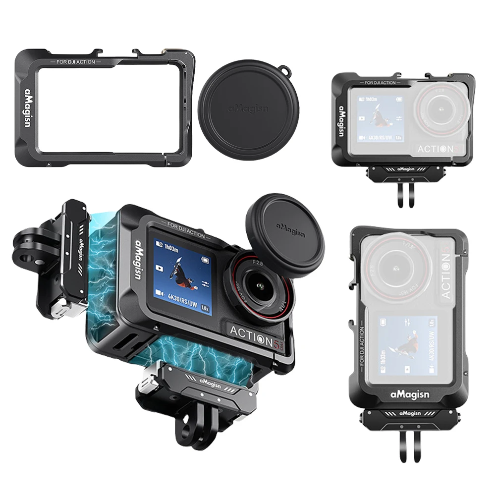 

Protective Frame Quick Release Metal Cage Protective Frame Housing Cage Expansion Bracket for DJI Action 5 Pro/4/3 Accessories