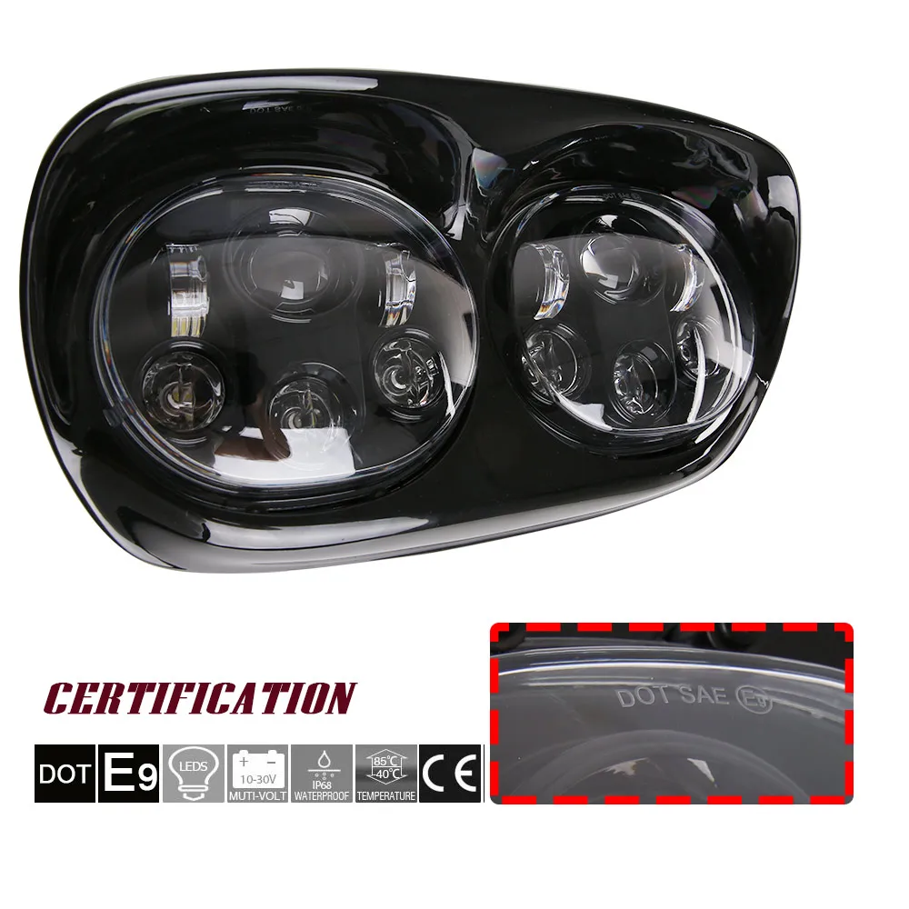 

Motorcycle 5.75'' Dual LED Front Headlight Hi-Lo Beam for Harley Davidson Harley Road Glide 2004-2013 FLTR