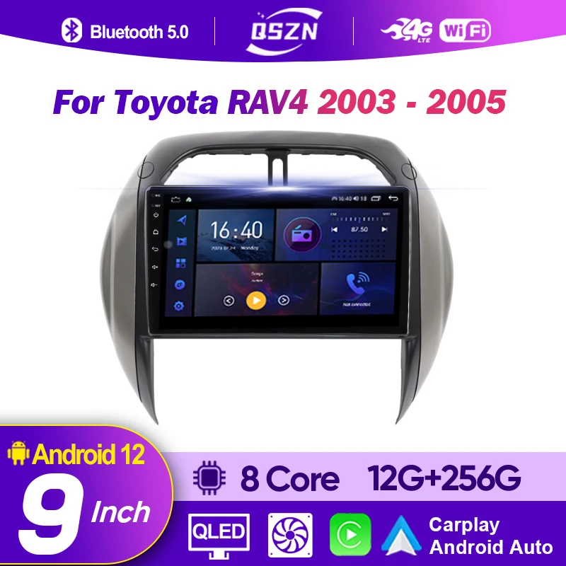 

Android 12.0 Car Radio Multimedia Player For Toyota RAV4 2003 2004 2005 GPS Navigation 4G Wifi Radio No DVD Player Carplay Auto