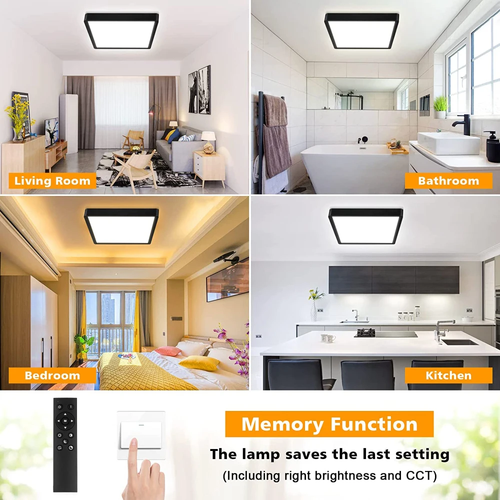 Moderna Luz de Teto LED com Controle Remoto, Luzes Lustre Reguláveis, Controle de Voz, Tuya Smart APP, Alexa, Sala, Quarto