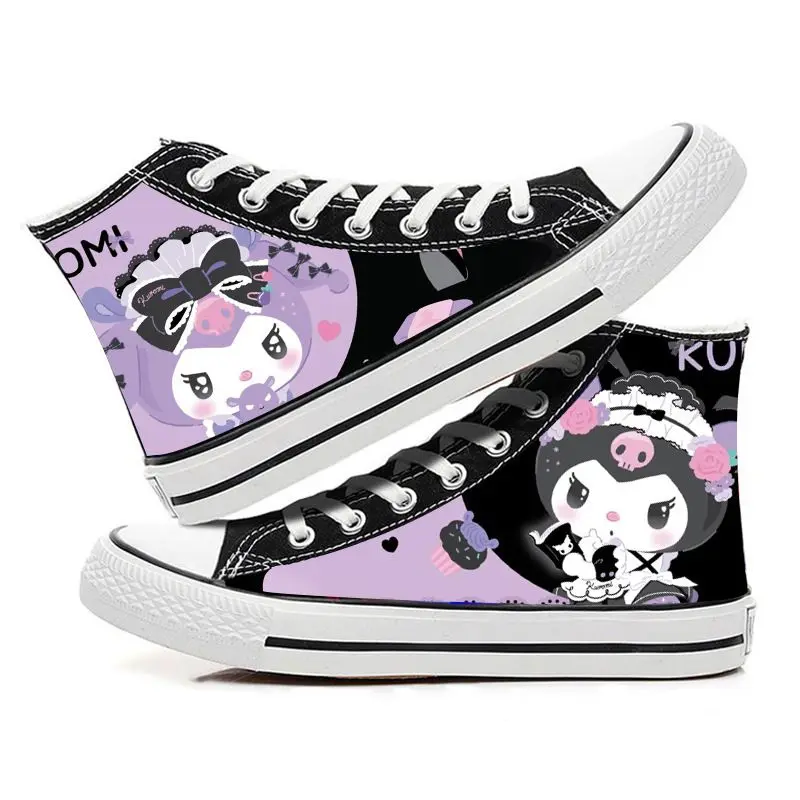 

Kawaii Kuromi My Melody парусиновая обувь для пар, новая студенческая повседневная обувь, дышащая модная парусиновая обувь с героями мультфильмов, подарок