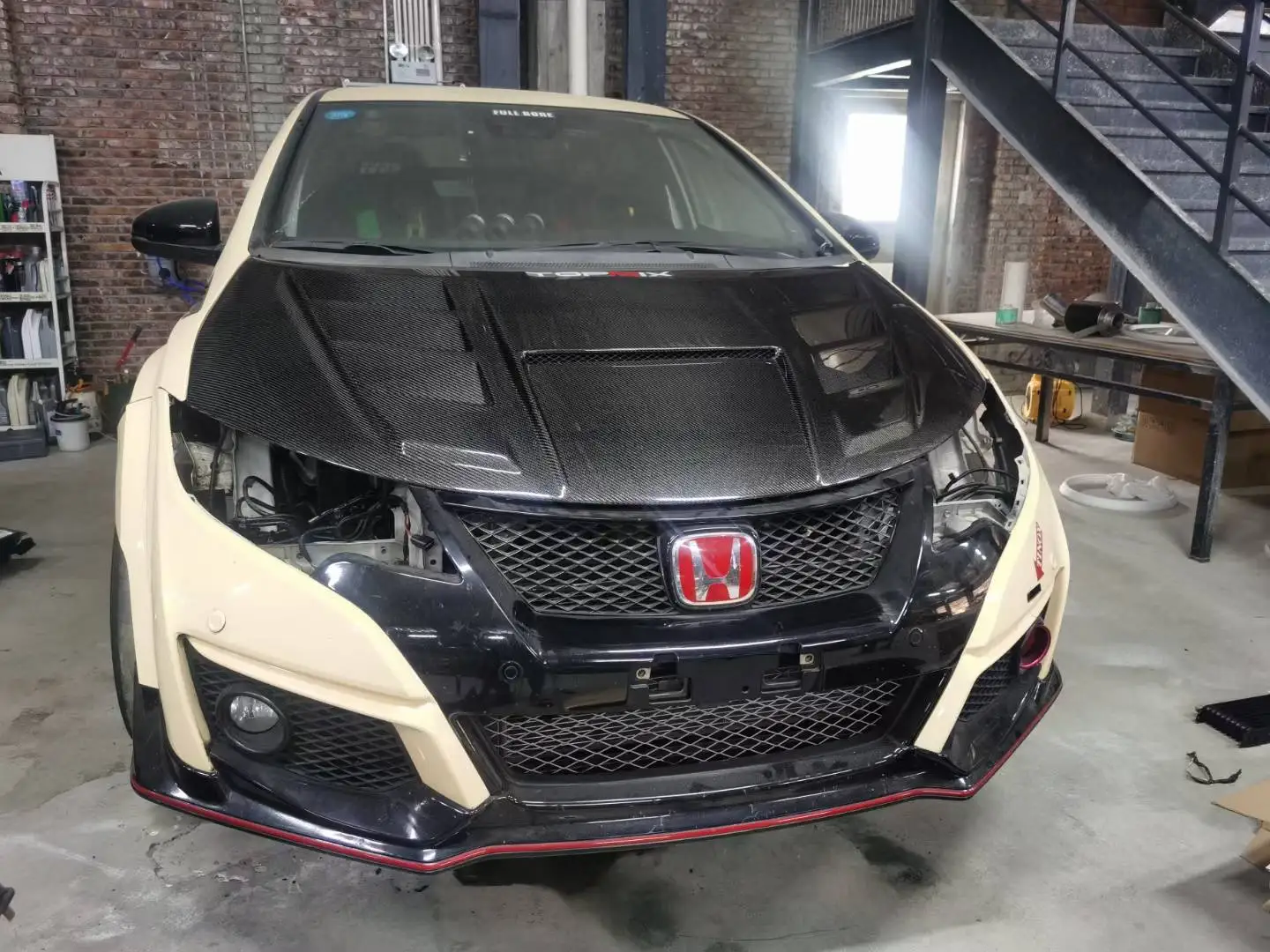 Real carbon fiber bonnet front hood fit for Honda 2015 Civic Type-R FK2