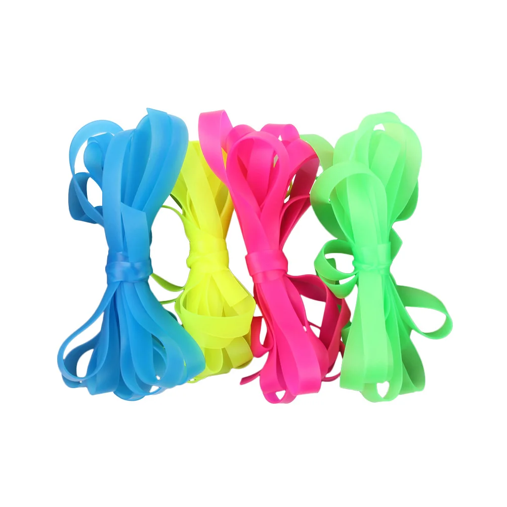 

4 pcs Elastic Ropes Wide Rainbow Skipping Ropes for Kids Fitness Jump Rope Durable Non-deformation Children Sports
