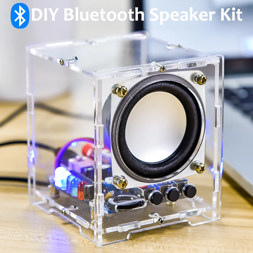 

DIY Bluetooth audio production kit DIY electronic Kit 3W HT6872 audio amplifier Speaker soundbox BT 3.5mm audio input with shell