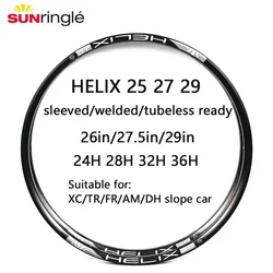 Sunringle HELIX Bicycle rim Aluminum alloy Mountain/road bike TR25 TR27 TR29 vacuum wheel rim 28H 32H  wheel rim 29/27.5/26 inch