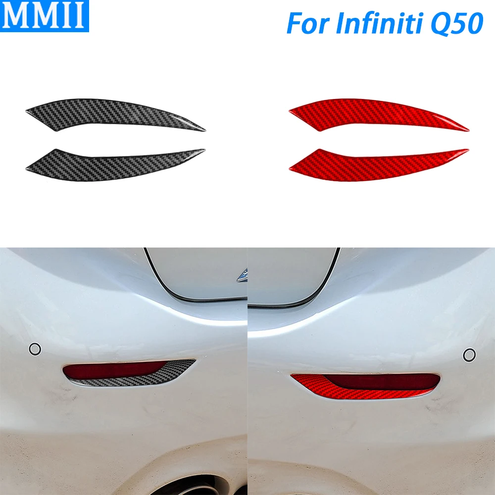 

For Infiniti Q50 2014-2020 Real Carbon Fiber Front Rear Tail Light Panel Cover Decorative Car Decoration Accessories Sticker