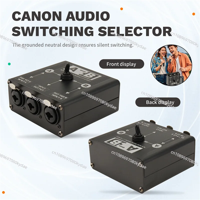 A32T-Audio Manual Selector 2 In 1 Out/1 In 2 Out Audio Switcher 6.35/6.5 XLR Audio Switcher For Microphone Sound Card Mixer