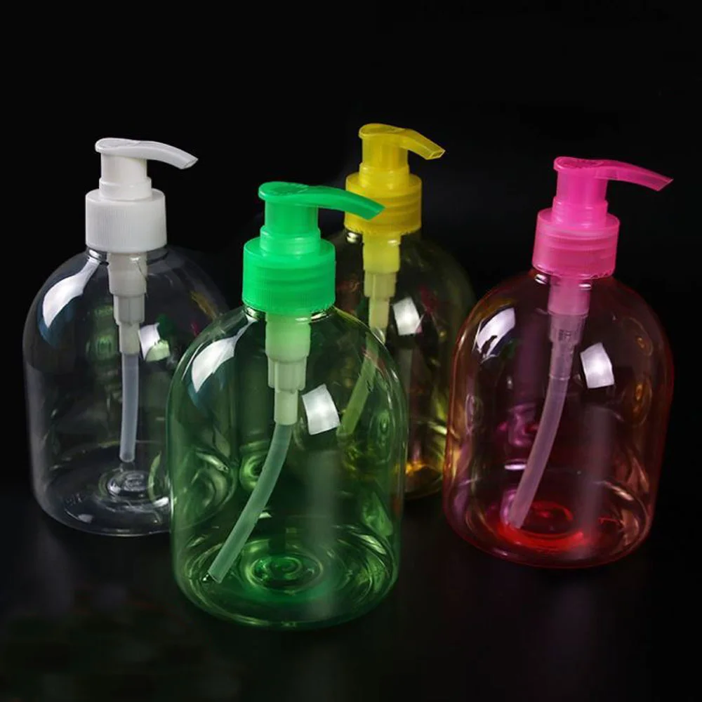 500ml 5 color available Refillable Squeeze PET plastic hand sanitizer bottle with pump sprayer  plastic Portable lotion Bottle