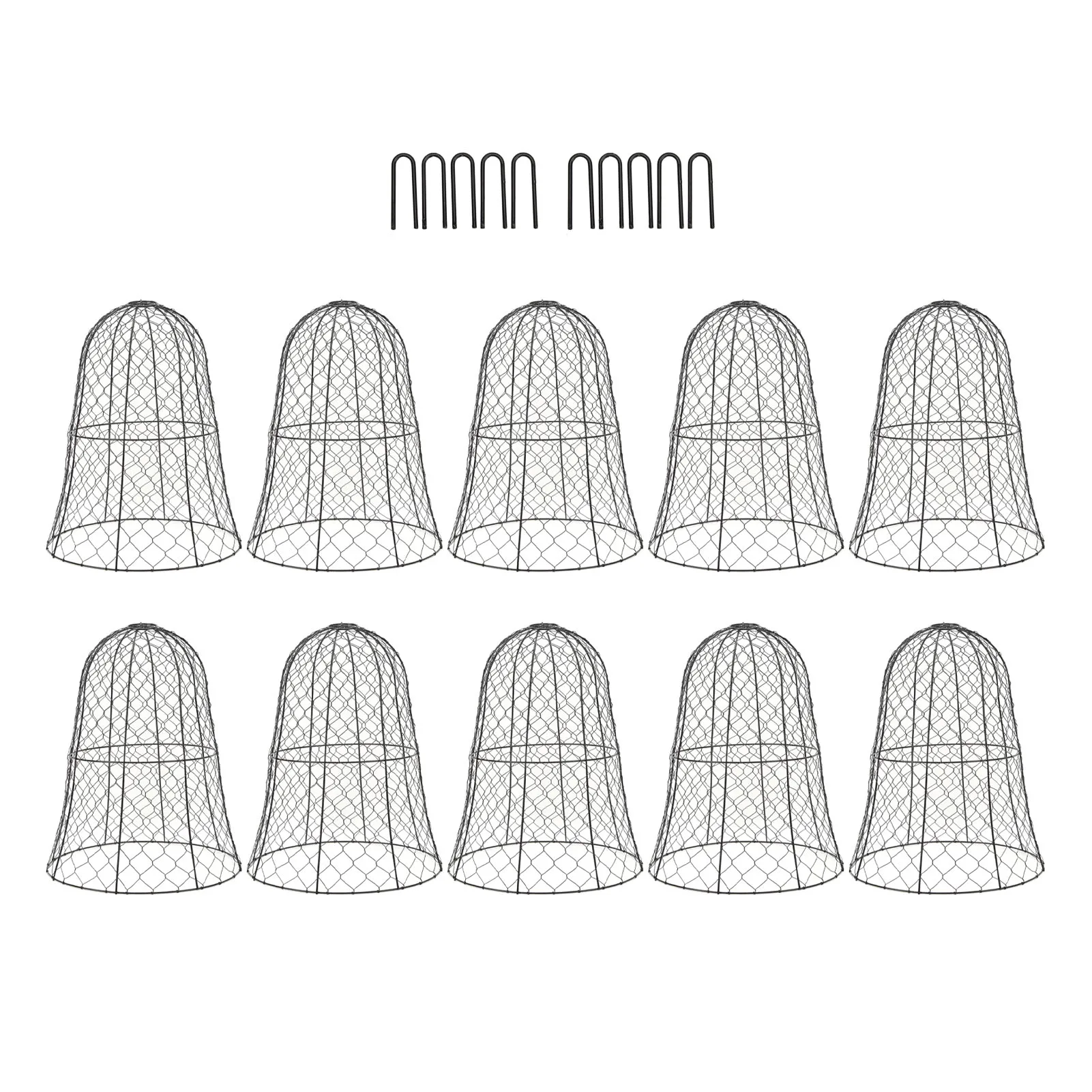 10 Packs Black Garden Chicken Wire Cloche Thickened Construction Plant Protector Cloche Cover Plant Protector Cloche