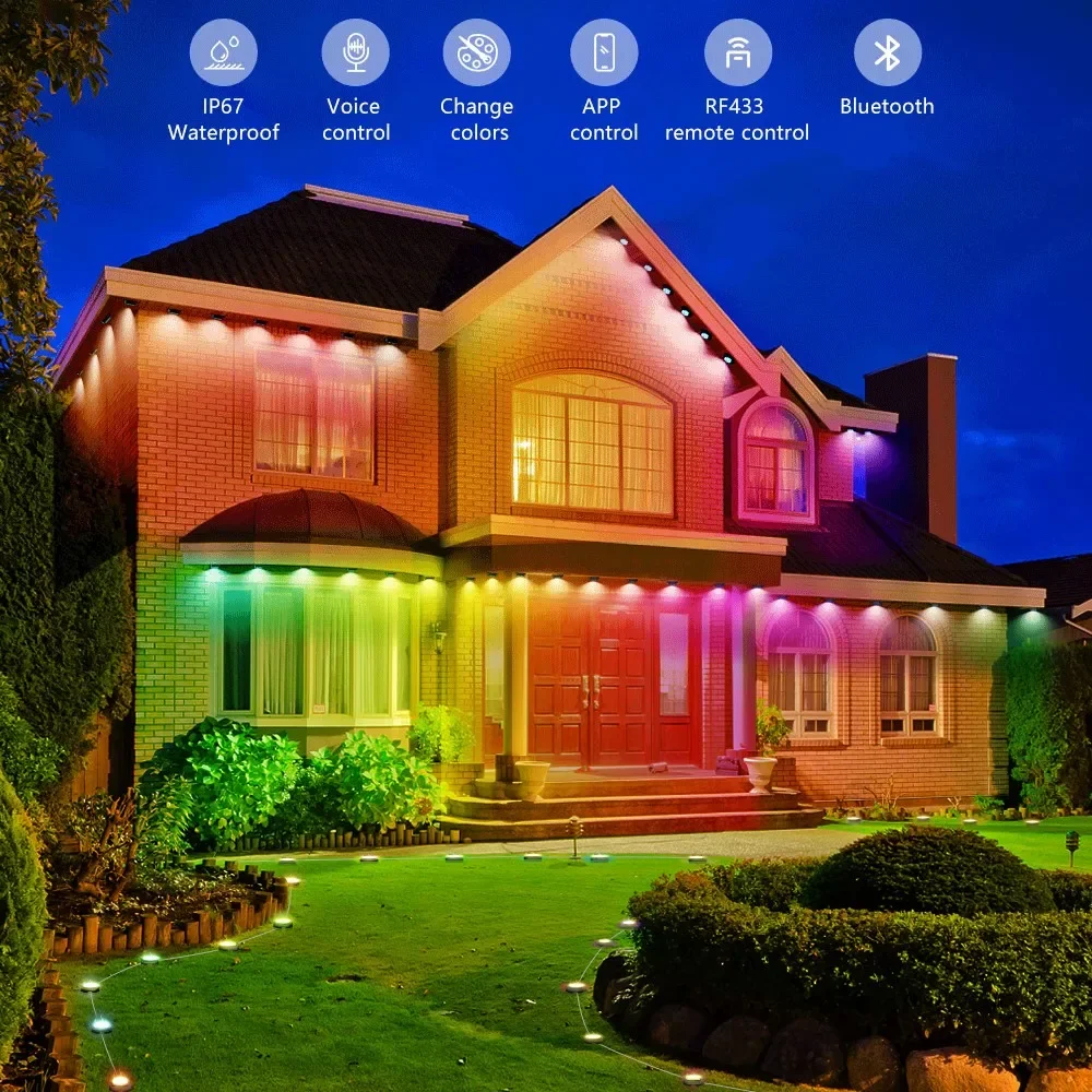 E-commerce Supplier Christmas Outdoor Holiday Decorations 36 Led RF433 Wifi Bluetooth Smart Control Permanent Christmas Lights