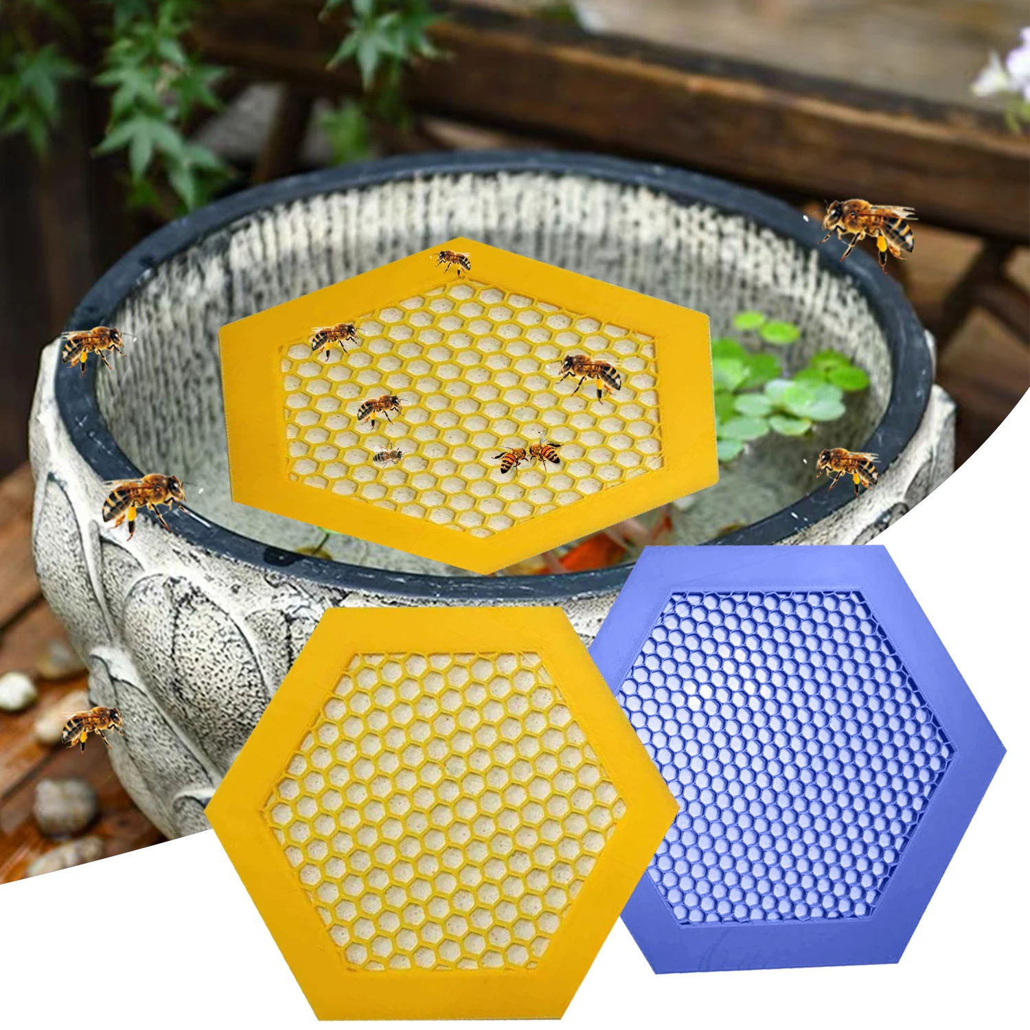 Bee Nest Printed Floating Bee Island Bee Waterer Bee  Insect Drinking Cups Butterfly Water Stations Insect Water Dispenser