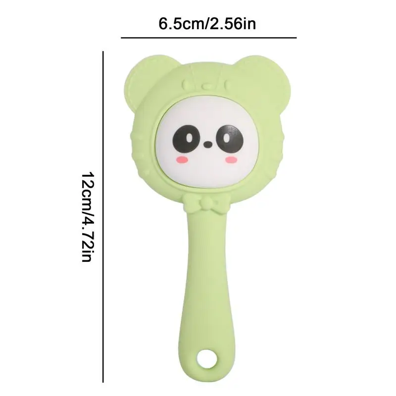 Giocattolo a sonaglio per bambino Massaggiagengive in silicone carino Massaggiagengive multifunzionale per cartoni animati per bambini Ragazzi Ragazze Sonaglio a mano in silicone facile da impugnare