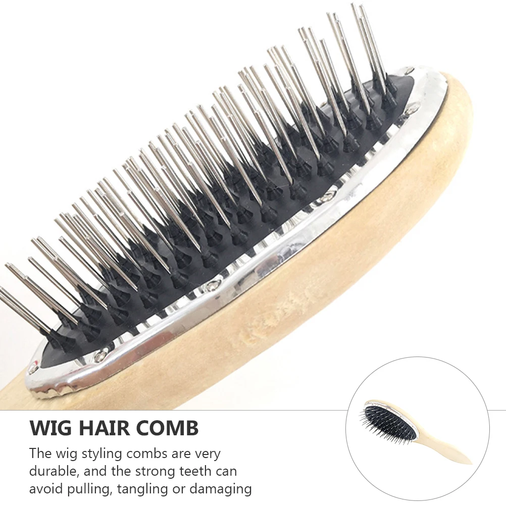 

Anti static Steel Comb Strong Teeth Non tangling Smooth Lightweight Salon Barber Hair Smoothing Comb for Wigs Easy
