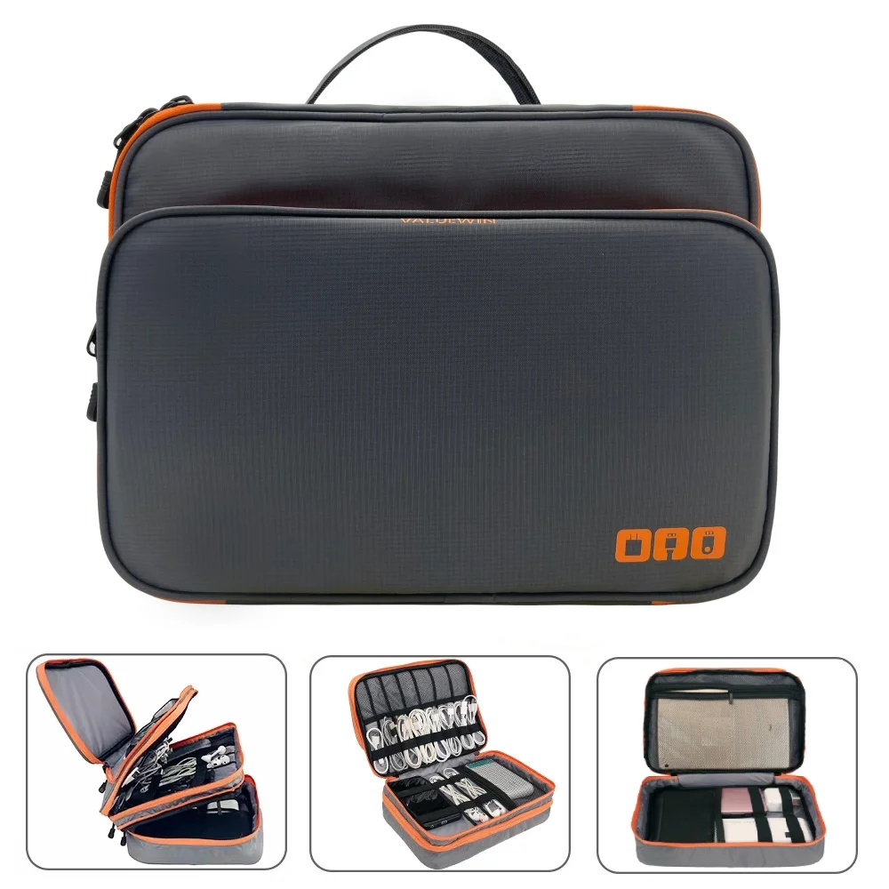 Cable Storage Bag, Multi Layer Electronic Accessories Organizer, Portable Travel Cable Organizer Case for iPad cable Charger