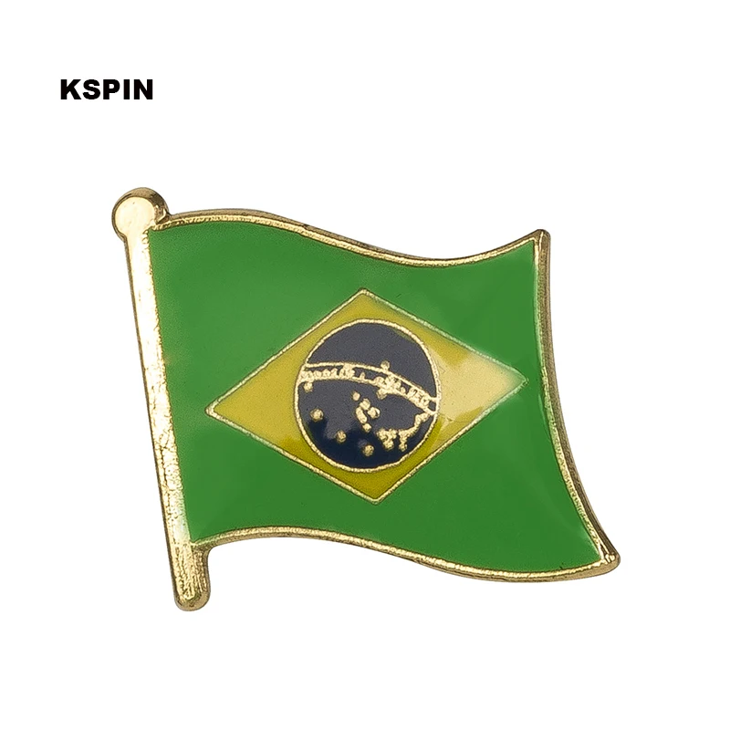 Broche de crachá de bandeira do Brasil, alfinetes de lapela natinal, alfinetes de lapela de bandeira, emblema de bandeira do país