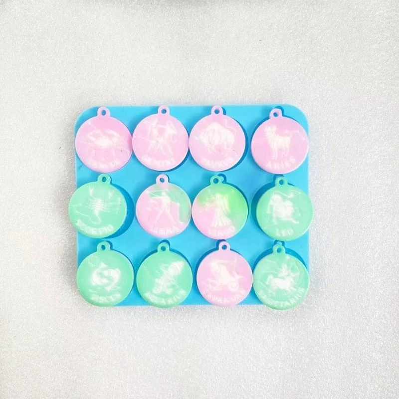 

91AC DIY Кристалл подвесной подвесной декор круглый двенадцать созвездий Силиконовая форма