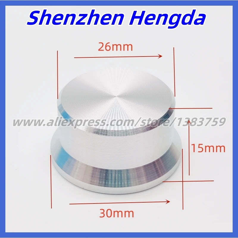 1Pcs Aluminum Alloy Switch Caps Roatry Encoder Potentiometer Knob 30*15mm D Shaft Type Silver