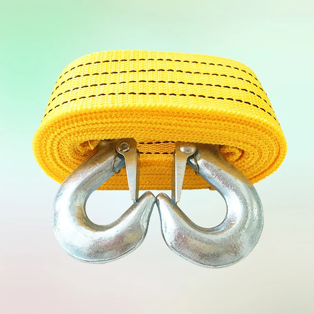 

2Pcs Strong Car Towing Rope Nylon Trailer Anti Vibration Forged Iron Hook Road Recovery Styling Accessories Car Winch Rope