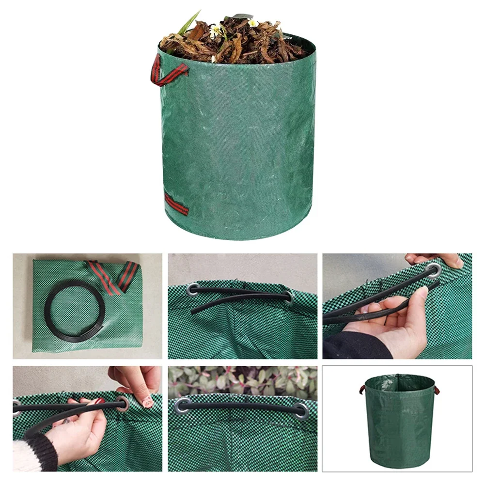 60L-500L Garden Waste Bag Reusable Waterproof Large Capacity  Leaf Sack Storage Collection Container for Yard Leaf Storage Bag