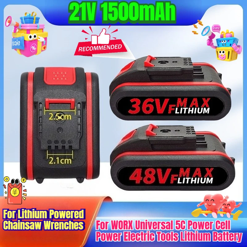 

21V Lithium Battery for Power Tools with 5C Cells for WORX Universal Lithium - Ion Chainsaw Wrench
