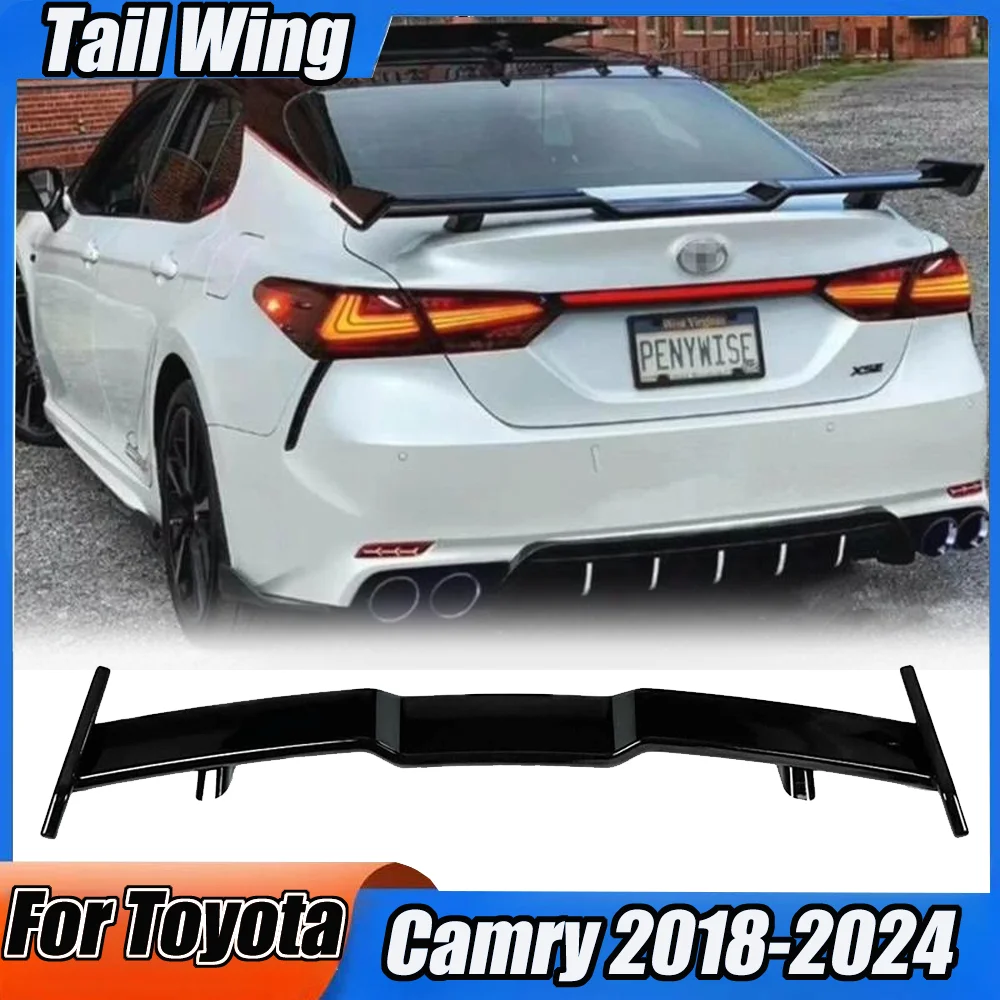 Auto Rear Trunk Gullwing Type Tail Wing For Toyota Camry 2018-2024 JDM TRD Style Coffre Aile Spoiler Splitter Car Refit Kit