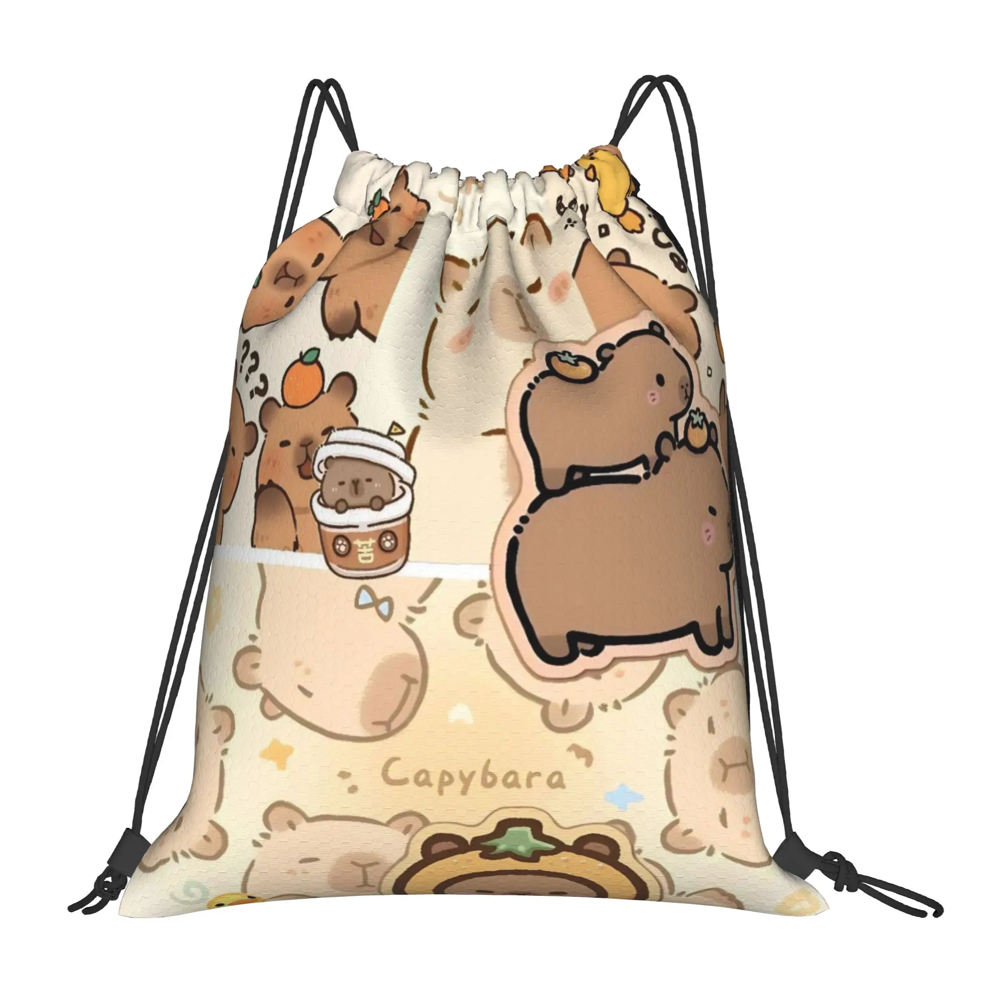 

Lovely Capybara Collage Drawstring Backpack Sports Gym Bag Water Resistant String Sackpack for Yoga 36cm (W) x 43cm (H)
