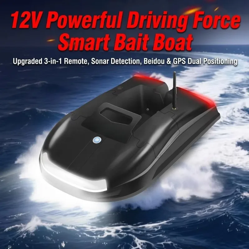 Factory Direct Delivery Remote Control GPS Sonar Smart Bait Boat ABS Plastic Silent Nest Creation 12V High Speed 1.5kg Load