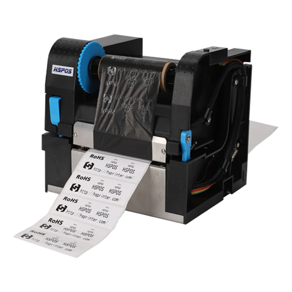 4inch Thermal Barcode Printer 110mm Ribbon Transfer Label Printer Support Washing Care Labels Printing for Machines