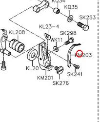 Looper KM203 dla części do przemysłowych maszyn do szycia overlock Siruba 700K/988