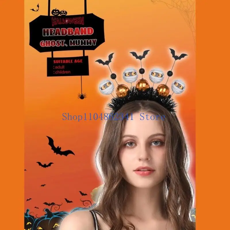 

5asd Mirror Ball Halloween Theme Headband Halloween Party for Pedlar Teens Headwear