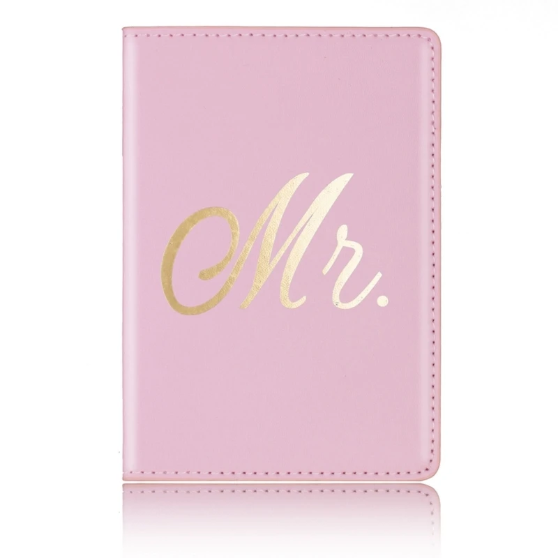 Pareja de amantes, soporte de pasaporte de cuero PU, Protector de tarjeta de crédito de luna de miel de viaje, regalo de boda para mujeres y hombres G5AE