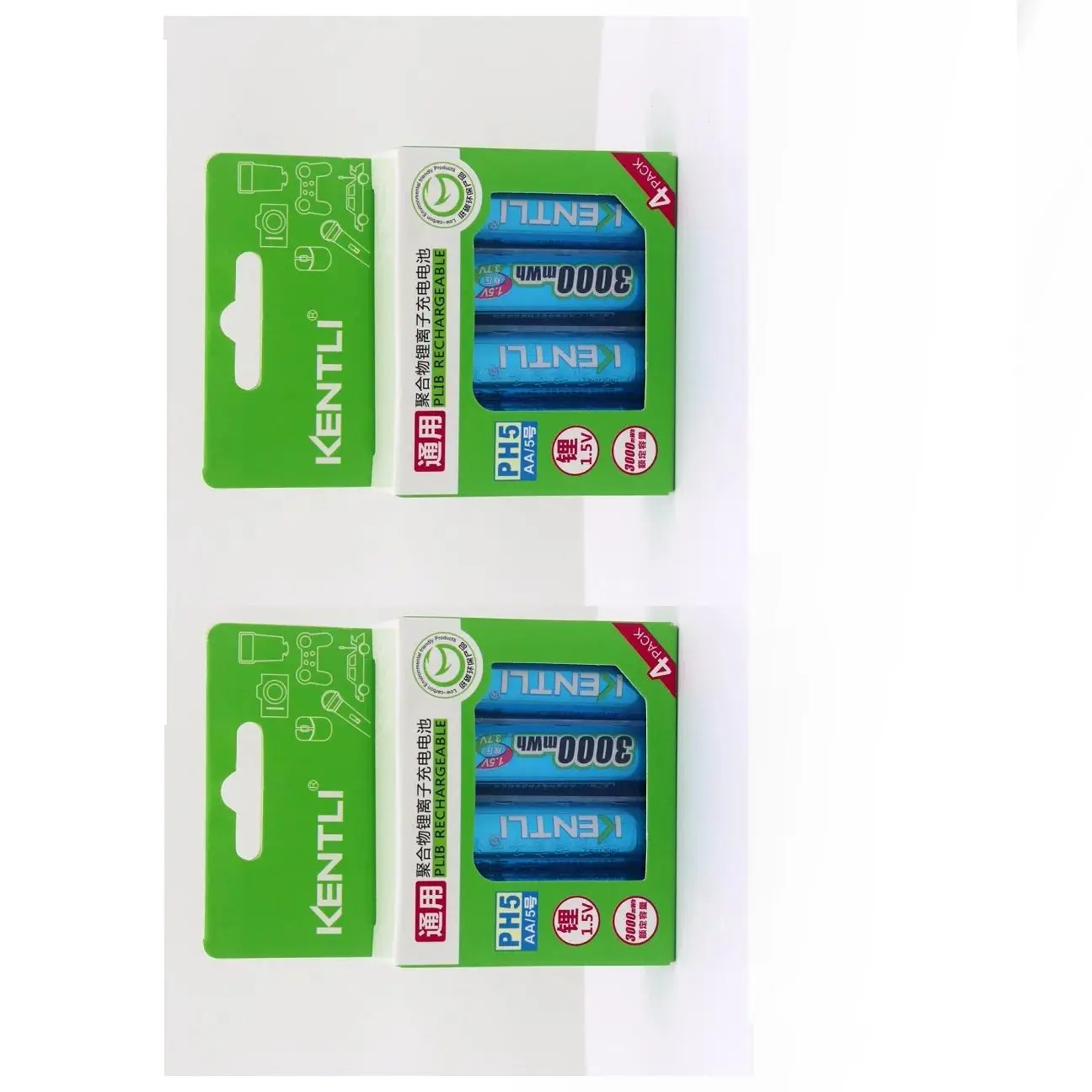 8pcs KENTLI AA 1.5v 3000mWh Li-polymer Lithium Rechargeable AA Battery