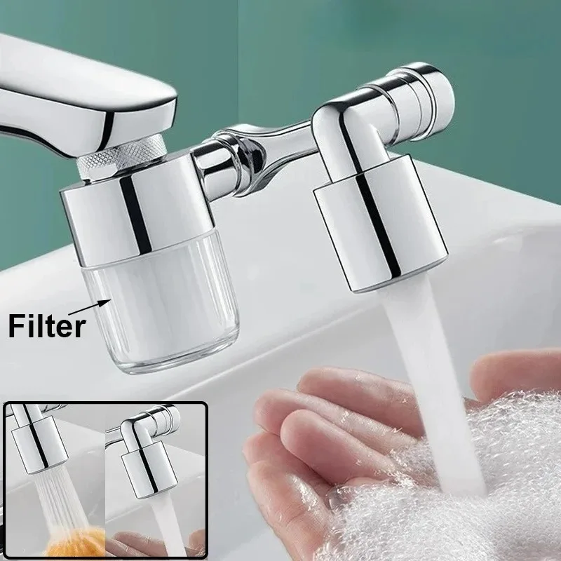 

Universal Faucet Extender with Filter 2 Modes Tap Aerator Splash Basin Swivel Robotic Arm Faucets Extender Sprayer Head