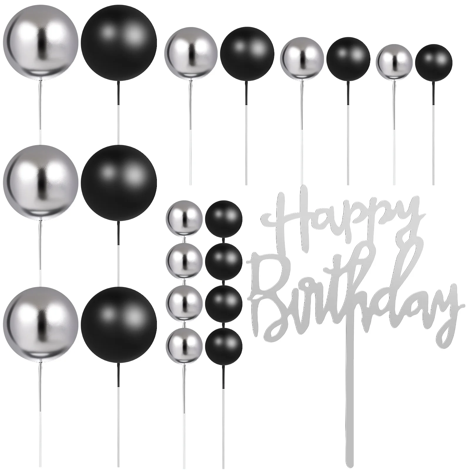 

1 set Decoration Gold Balls for Birthday Wedding Celebrations Disco Style Cake Topper Decorations Cake Topper Decorations