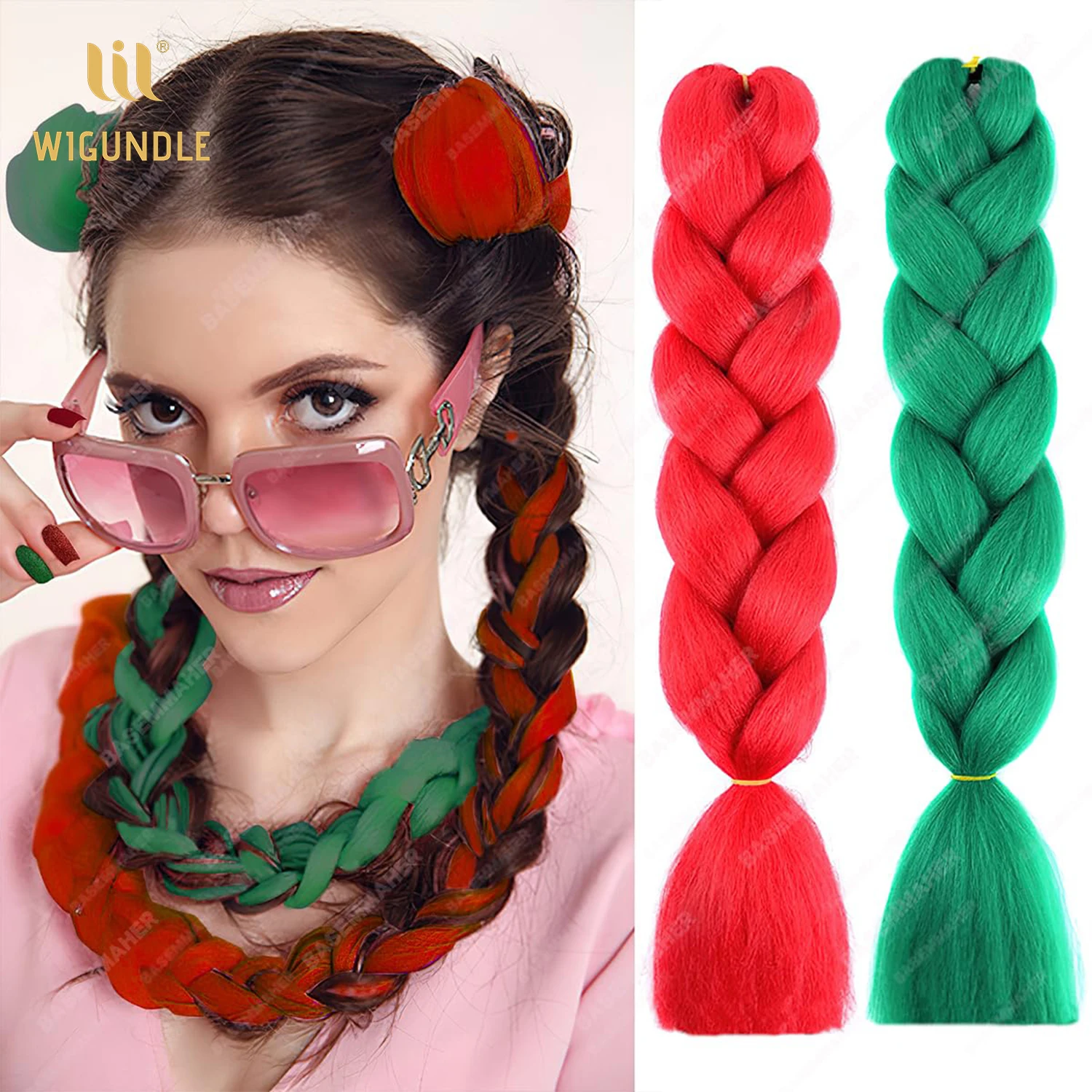 24Inch 100g  Jumbo Braids Extensions Synthetic Braiding Hair Afro Ombre Color kanekalon Hair for Children Braid Multiple color