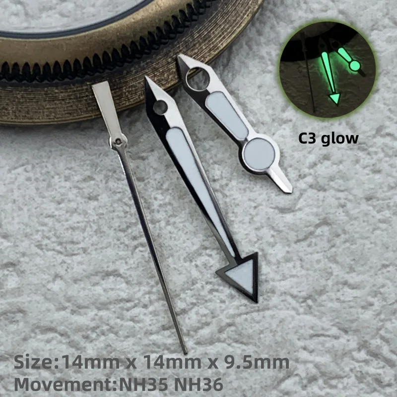 BLIGER's new watch C3 green super luminous with NH35 NH36 movement watch modification accessories