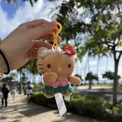 Kawaii Hello Kitty Sanrio Brinquedos De Pelúcia, Boneca Anime, Plushie Cor da Pele, Coleção Havaiana, Bonito Y2K Recheado, Decoração do Quarto Presente