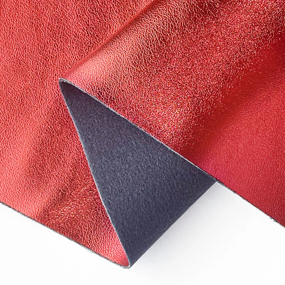 Metallic Soft Leatherette Fabric 30x135cm Sparkle Faux Leather Crafting Faux Leather Roll for Apparel Party Decoration