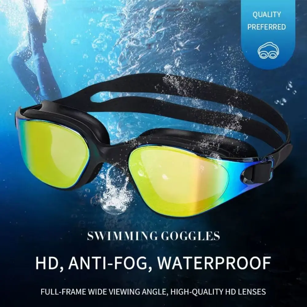 PC Anti-fog Diving Goggles Waterproof Anti-UV Swimming Goggles Anti-fog Adjustable UV Protection Swim Eyewear