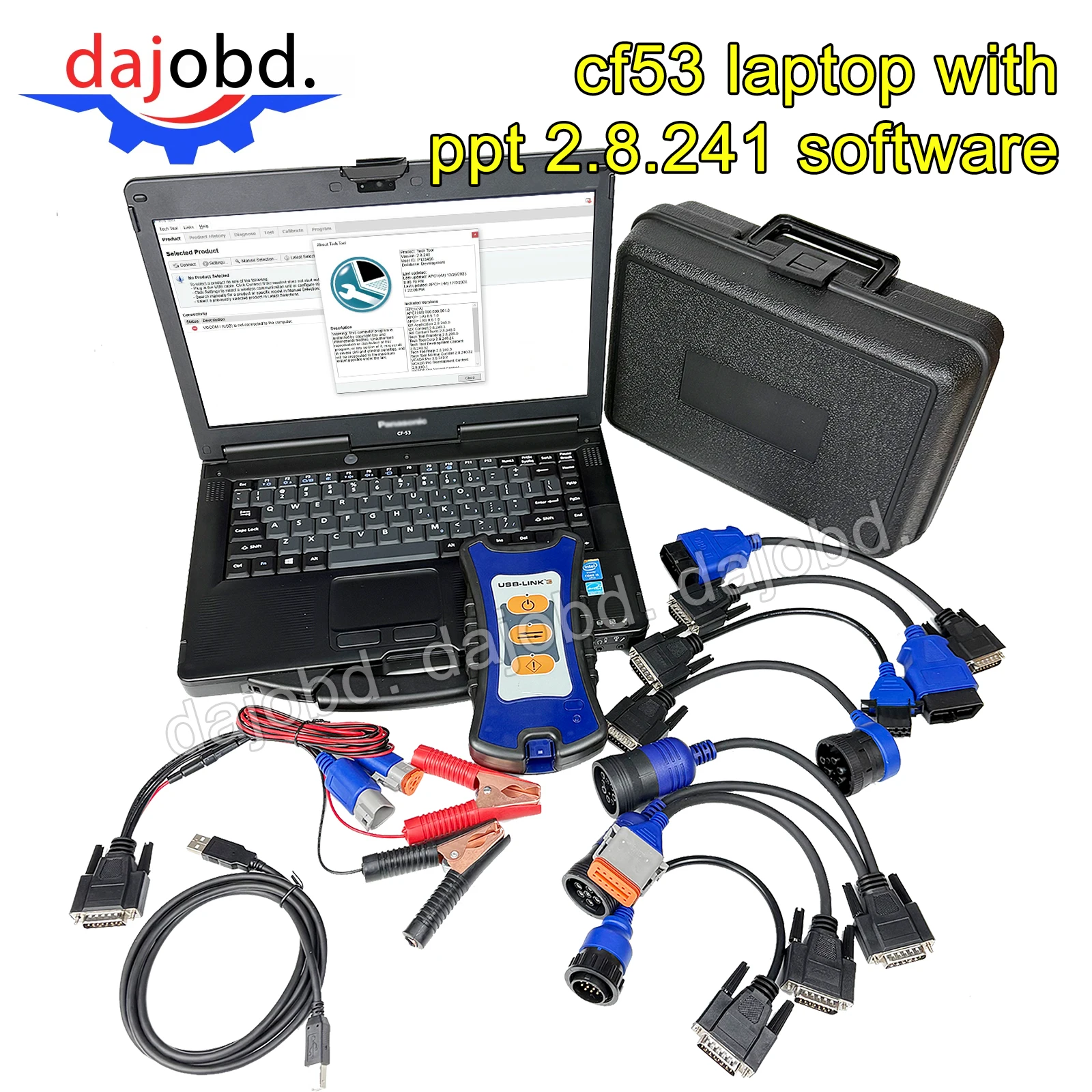 كمبيوتر محمول cf53 مع برنامج ppt 2.8.241 شريحة كاملة NEXIQ3 BT LINK NEXIQ 3 شاحنة تشخيص السيارات