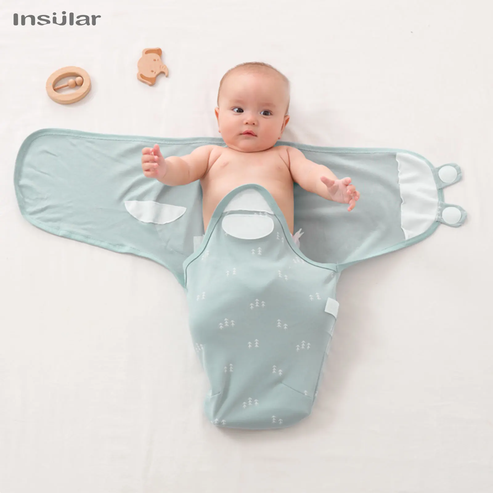 3 Piece A Suit INSULAR Cotton Baby Anti-shock Sleeping Bags Newborn Swaddle Wrap Bags Held By The Baby Anti-kick Spanned